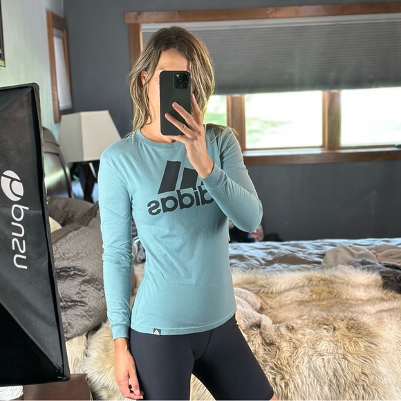 Adidas Long Sleeve Crew Neck Logo Top, XS - Picture 6 of 6